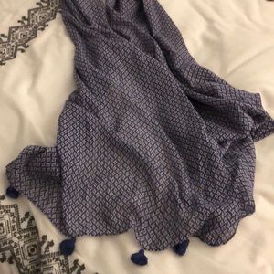 Blue/Purple Pom Pom Scarf